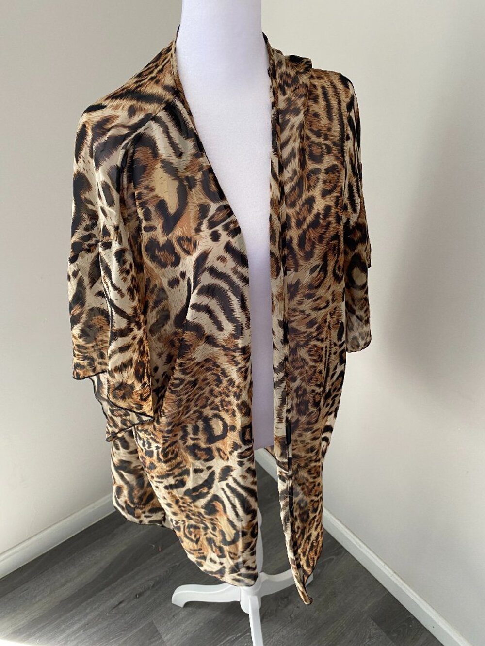 Sheer Leopard Swim Cover Up